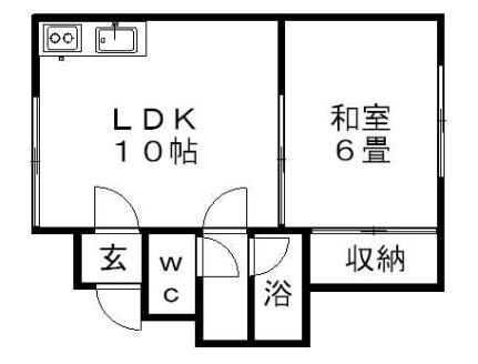 清栄ハイツ 201｜北海道札幌市豊平区美園八条６丁目(賃貸アパート1LDK・2階・27.64㎡)の写真 その2