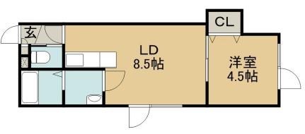 Ｔｈｉｓｔｌｅ615 2-A ｜ 北海道札幌市手稲区前田六条１５丁目（賃貸アパート1LDK・2階・27.74㎡） その2