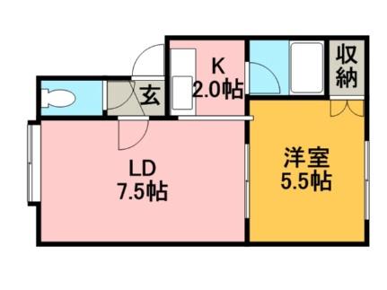 プラタナス曙Ａ棟 102｜北海道札幌市手稲区曙二条３丁目(賃貸アパート1LDK・2階・28.75㎡)の写真 その2