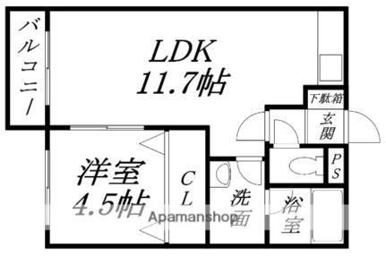 ユニｂｏｘ4 307｜北海道函館市港町１丁目(賃貸マンション1LDK・3階・37.68㎡)の写真 その2