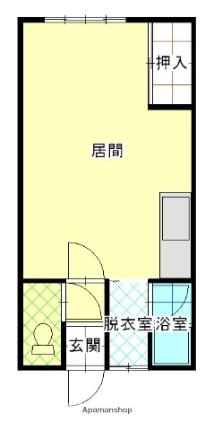 ハイツＭＮ 105｜北海道函館市中道２丁目(賃貸アパート1R・1階・26.40㎡)の写真 その2