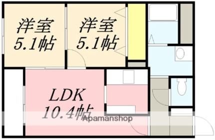 ル・ノール人見町 301｜北海道函館市人見町(賃貸マンション2LDK・3階・47.01㎡)の写真 その2