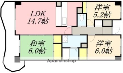 マンションリヴァージュ 105｜北海道函館市田家町(賃貸マンション3LDK・1階・70.37㎡)の写真 その2