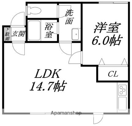 ハイツ和（ナゴミ） 202｜北海道函館市桔梗町(賃貸アパート1LDK・2階・42.36㎡)の写真 その2