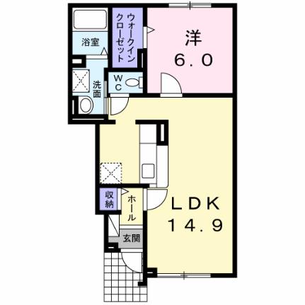 Ｕｎ　Ｃａｌｍｌｙ2号館 104｜北海道函館市深堀町(賃貸アパート1LDK・1階・48.19㎡)の写真 その2