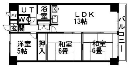 高伸ハイツ 706｜北海道札幌市西区西町南１５丁目(賃貸マンション3LDK・7階・64.80㎡)の写真 その2