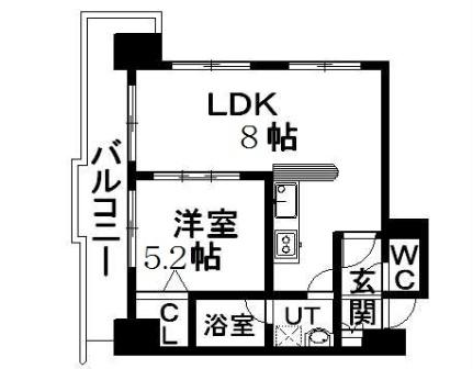 クラッセ近代美術館北 803｜北海道札幌市中央区北六条西１６丁目(賃貸マンション1LDK・8階・35.67㎡)の写真 その2