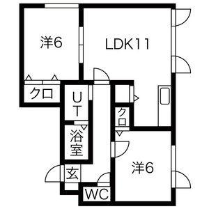 ハイツいなほ 103｜北海道札幌市手稲区稲穂三条２丁目(賃貸アパート2LDK・2階・52.25㎡)の写真 その2