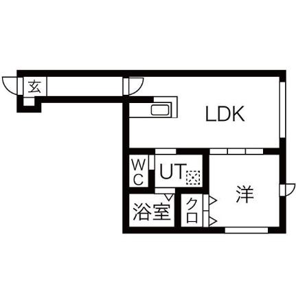 ラティアス 102｜北海道札幌市手稲区前田一条１２丁目(賃貸アパート1LDK・2階・33.29㎡)の写真 その2