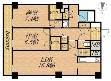 ビッグパレス南5条 1504｜北海道札幌市中央区南五条西８丁目(賃貸マンション2LDK・15階・75.51㎡)の写真 その2