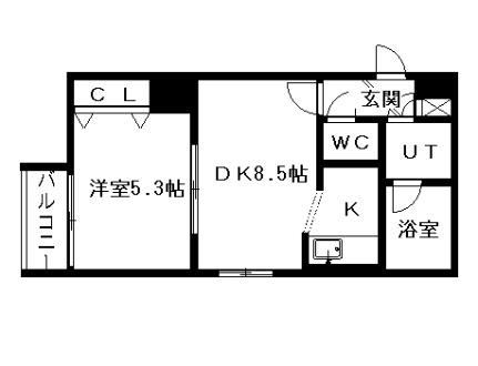 オルセー北円山 301｜北海道札幌市中央区北六条西２７丁目(賃貸アパート1LDK・3階・32.04㎡)の写真 その2