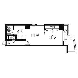 ミラバ札幌中央 901｜北海道札幌市中央区北六条西１０丁目(賃貸マンション1LDK・9階・34.88㎡)の写真 その2