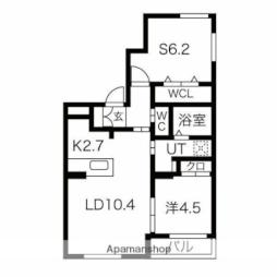 ＦＬＡＸ　ＣＩＴＹ　ＡＳＡＢＵ（フラックスシティ麻生） 1階2LDKの間取り