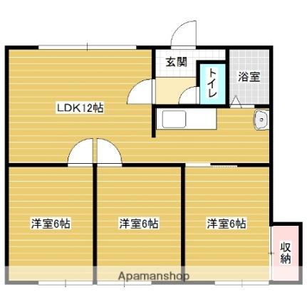 リヴィエール412Ｂ ｜北海道岩見沢市四条東１２丁目(賃貸アパート3LDK・3階・60.00㎡)の写真 その2