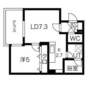 フロントロー栄町 102｜北海道札幌市東区北三十八条東１６丁目(賃貸マンション1LDK・1階・35.81㎡)の写真 その2