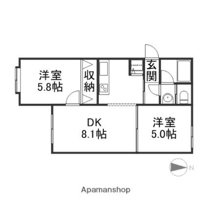 北海道札幌市東区北八条東１７丁目(賃貸マンション2LDK・1階・49.71㎡)の写真 その2