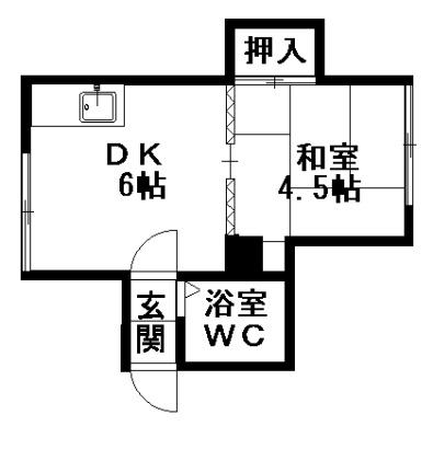 パレスサンホーム 2｜北海道札幌市中央区北十六条西１５丁目(賃貸アパート1DK・1階・24.80㎡)の写真 その2