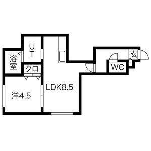 エヴァンス四番館 105P3｜北海道札幌市西区発寒三条３丁目(賃貸アパート1DK・2階・31.26㎡)の写真 その2