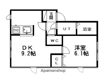 ステージIV 205｜北海道江別市元町(賃貸アパート1DK・2階・32.07㎡)の写真 その2