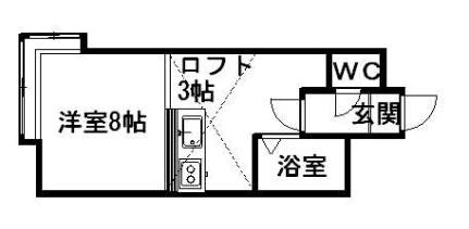 ＹＴＳ40 103｜北海道江別市文京台(賃貸アパート1K・2階・23.10㎡)の写真 その2