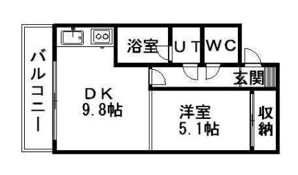 セントラルリバー末広 0301 ｜ 北海道江別市野幌末広町（賃貸マンション1DK・3階・33.00㎡） その2