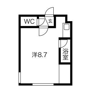 フレンドリーハウス 110｜北海道江別市文京台東町(賃貸アパート1R・1階・19.50㎡)の写真 その2