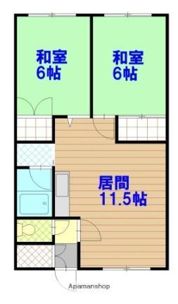 豊岡一三ハイツ 2F2｜北海道旭川市豊岡十三条５丁目(賃貸アパート2LDK・2階・48.60㎡)の写真 その2