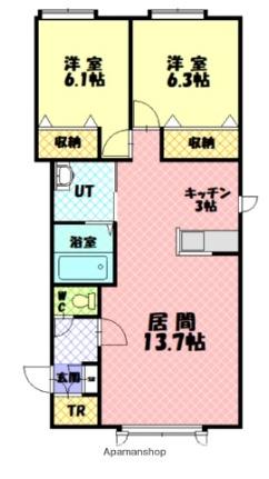 プリマヴェーラ東光 ｜北海道旭川市東光四条４丁目(賃貸アパート2LDK・2階・67.36㎡)の写真 その2