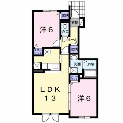 カーサ・アベルト 102｜北海道滝川市新町１丁目(賃貸アパート2LDK・1階・55.02㎡)の写真 その2