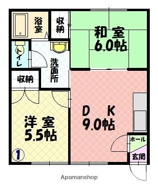 リバーシティ 101｜北海道旭川市豊岡三条５丁目(賃貸アパート2DK・1階・42.22㎡)の写真 その2