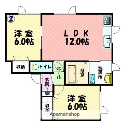 マイステージ ｜北海道旭川市東光四条１丁目(賃貸アパート2LDK・2階・52.26㎡)の写真 その2