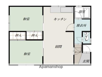 春光6－9　二戸借家 2F｜北海道旭川市春光六条９丁目(賃貸一戸建2LDK・2階・53.86㎡)の写真 その2