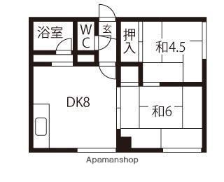 エイトハイツ 101｜北海道札幌市清田区平岡三条２丁目(賃貸アパート2LDK・1階・38.88㎡)の写真 その2