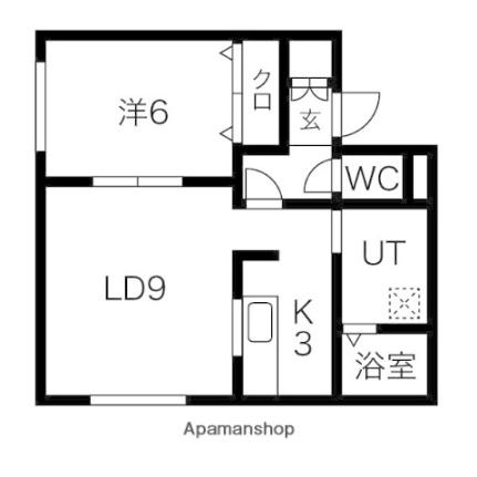 北海道千歳市富士４丁目(賃貸アパート1LDK・1階・44.90㎡)の写真 その2