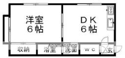 札幌市営東豊線 福住駅 バス14分 清田体育館前下車 徒歩2分の賃貸アパート 3階1DKの間取り