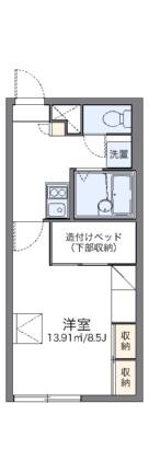 レオパレスＮＯＲＴＨＥＲＬＹ 206｜北海道江別市文京台(賃貸アパート1K・2階・23.18㎡)の写真 その2