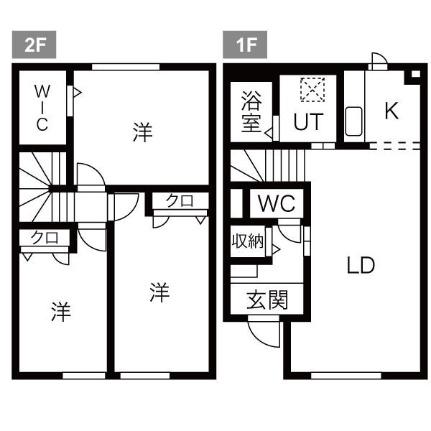 メゾン・ド・フジ上野幌Ｂ 102 ｜ 北海道札幌市厚別区上野幌三条３丁目（賃貸テラスハウス3LDK・1階・78.90㎡） その2