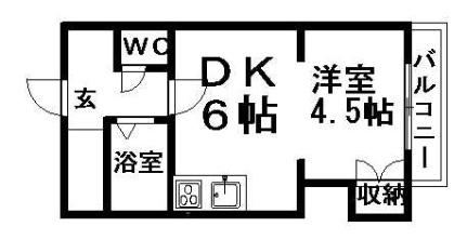 菊水コート 203｜北海道札幌市白石区菊水一条１丁目(賃貸マンション1DK・2階・25.64㎡)の写真 その2