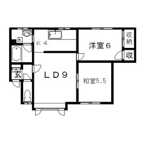 バンブー10 202｜北海道札幌市白石区栄通１０丁目(賃貸アパート2LDK・3階・49.50㎡)の写真 その2