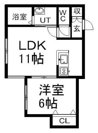 ブランドバーグ1ｓｔ 302｜北海道札幌市白石区本郷通９丁目北(賃貸アパート1LDK・3階・34.22㎡)の写真 その2