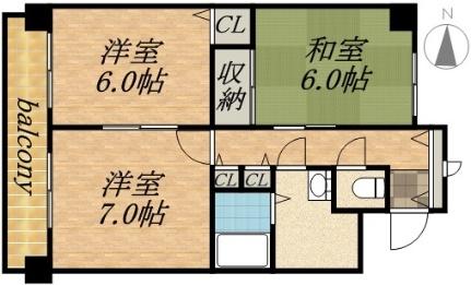 ノール植物園 00805｜北海道札幌市中央区北四条西１３丁目(賃貸マンション2DK・8階・50.75㎡)の写真 その2