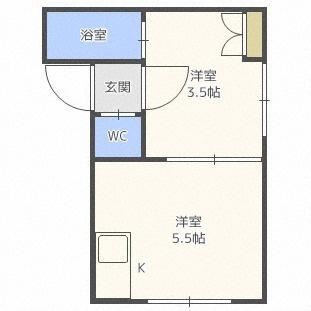 グレースＭＳ 208｜北海道札幌市北区北二十三条西６丁目(賃貸アパート1DK・2階・18.68㎡)の写真 その2