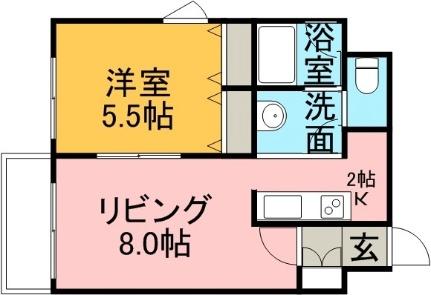 チュリス桑園 201｜北海道札幌市中央区北六条西１４丁目(賃貸マンション1LDK・2階・34.98㎡)の写真 その2