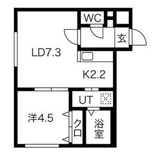 ガレ・ド・ロータス 102 ｜ 北海道札幌市東区北二十三条東１５丁目（賃貸マンション1LDK・1階・32.80㎡） その2