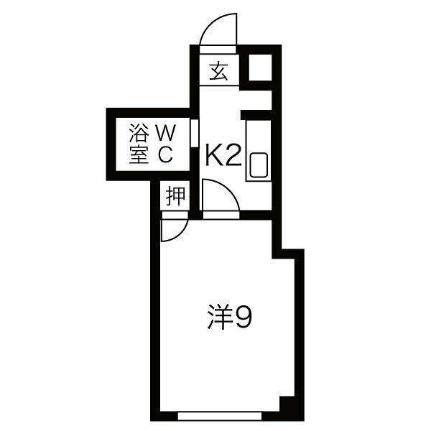 パルコート 205｜北海道札幌市北区北二十七条西９丁目(賃貸アパート1K・2階・18.50㎡)の写真 その2