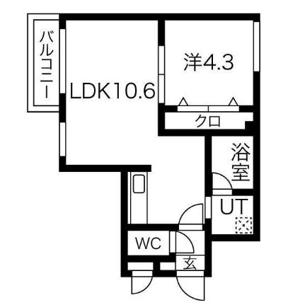 オルセー北17条 102｜北海道札幌市東区北十七条東３丁目(賃貸マンション1LDK・1階・33.14㎡)の写真 その2