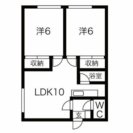 サン富丘 201｜北海道札幌市手稲区富丘三条７丁目(賃貸アパート2LDK・2階・46.28㎡)の写真 その2