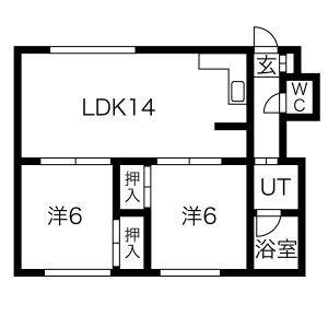 本間ハイツ 1｜北海道札幌市中央区北三条西２１丁目(賃貸アパート2LDK・1階・53.20㎡)の写真 その2