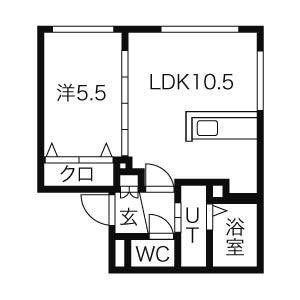 ウッドストック福住 102｜北海道札幌市豊平区福住一条３丁目(賃貸マンション1LDK・1階・32.00㎡)の写真 その2