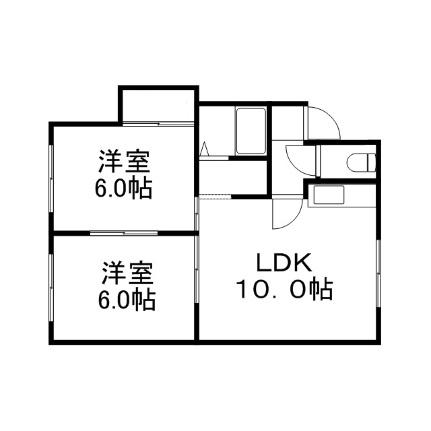 セフィーヌ 201｜北海道札幌市白石区平和通１０丁目北(賃貸アパート2LDK・2階・45.22㎡)の写真 その2